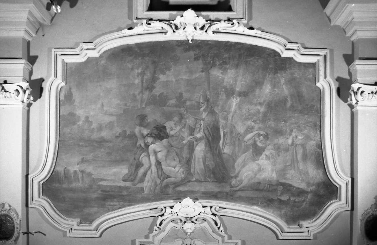 San Zeno resuscita un annegato (dipinto, elemento d'insieme) di Milani Giuseppe (sec. XVIII)