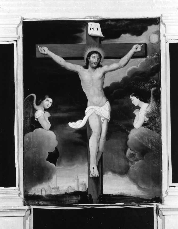 Cristo crocifisso e angeli (dipinto) - ambito romagnolo (seconda metà sec. XVIII)