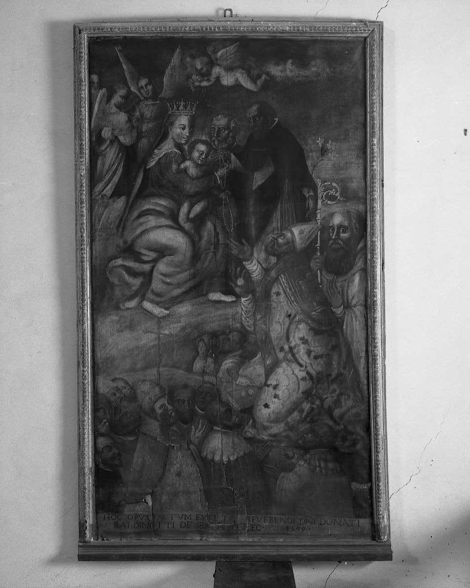Madonna del Rosario, Madonna con Bambino e Santi (dipinto) - ambito tosco-romagnolo (fine sec. XVI)