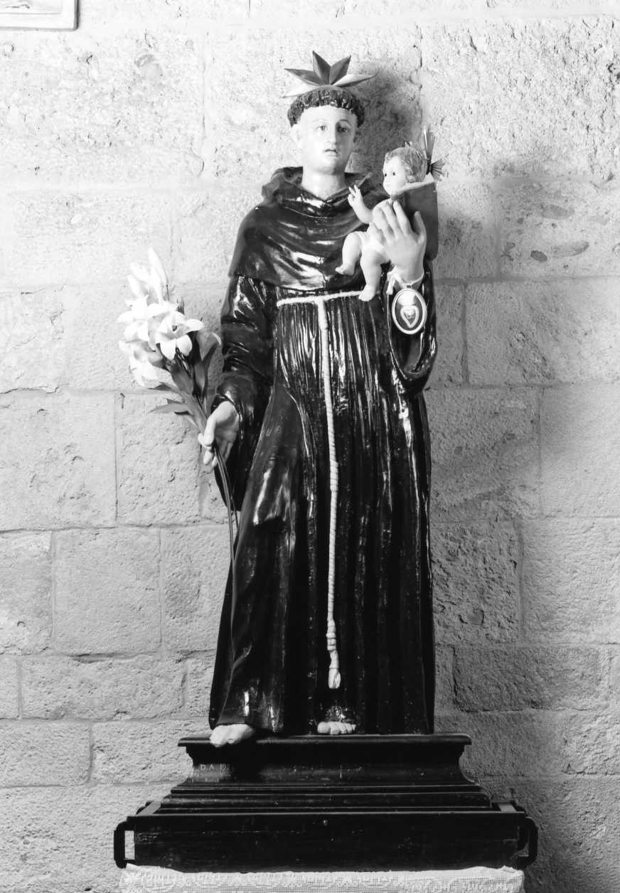 Sant'Antonio da Padova con il bambino (statua) - bottega Tombilla (sec. XX)