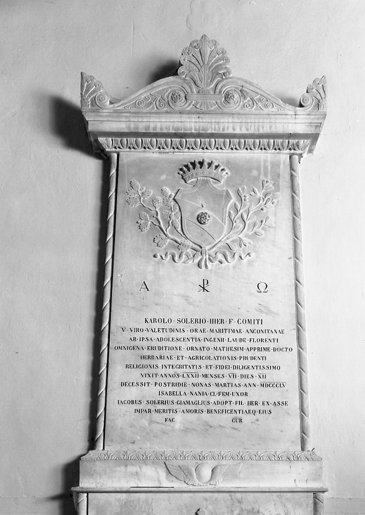 stele funeraria - manifattura riminese (sec. XIX)