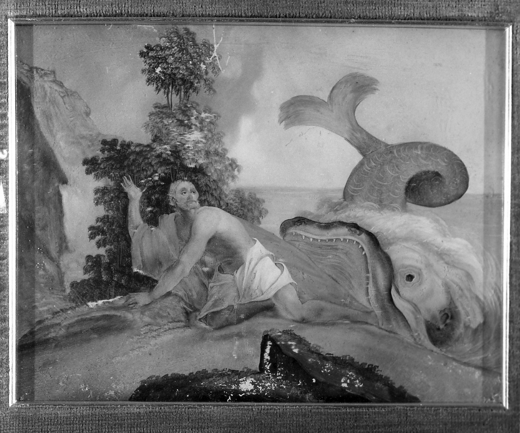 Giona rigettato dal ventre della balena (dipinto) - ambito italiano (sec. XVI)
