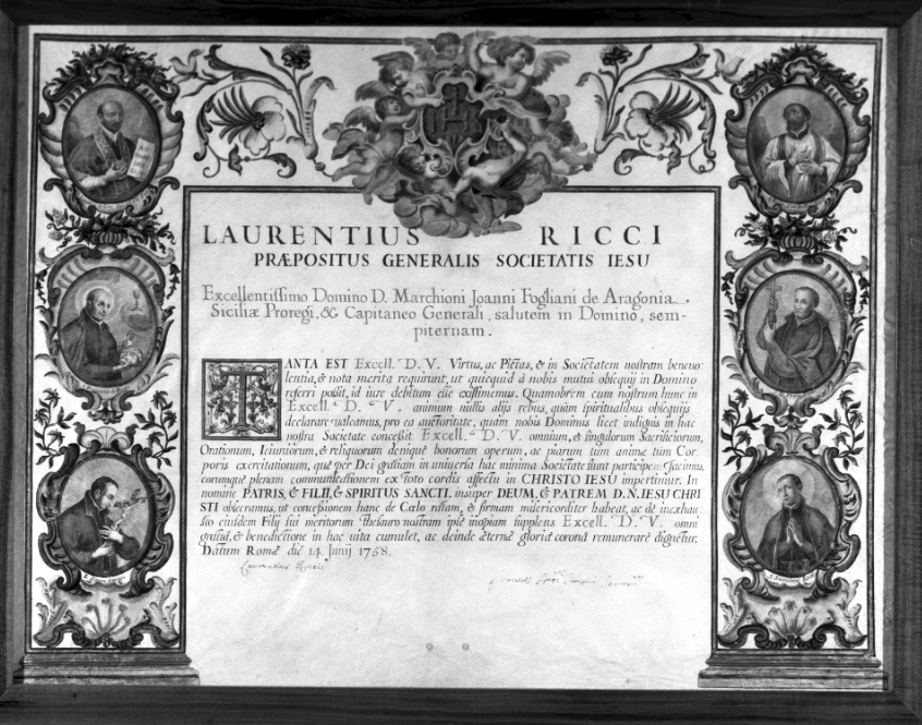 Santi in clipei (breve devozionale) - ambito romano (sec. XVIII)