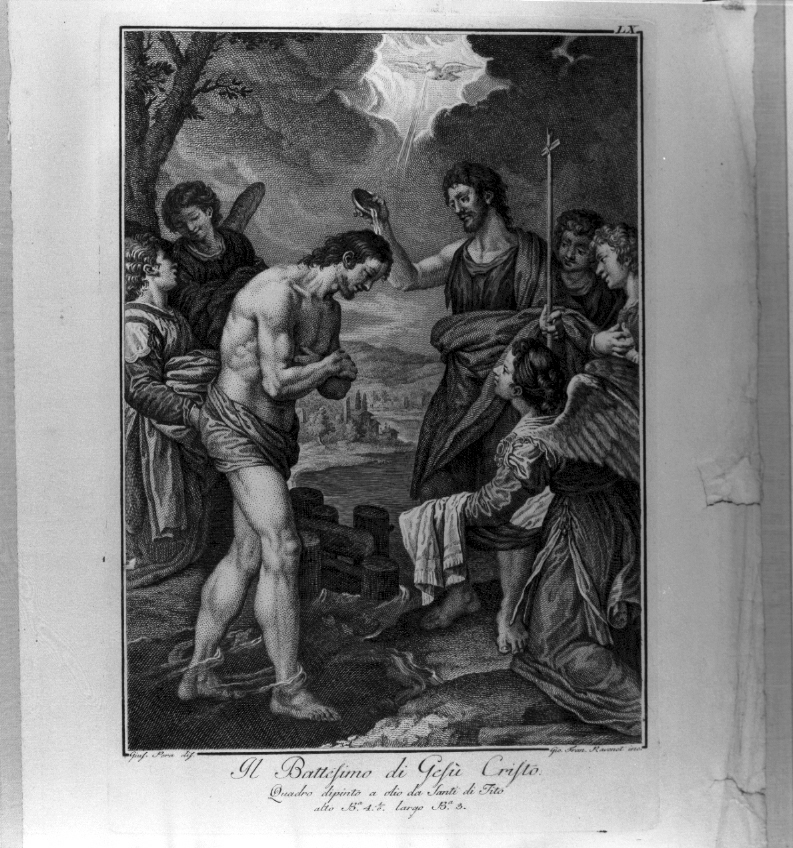 battesimo di Cristo (dipinto, elemento d'insieme) di Ravenet Giovanni Francesco (sec. XVIII)