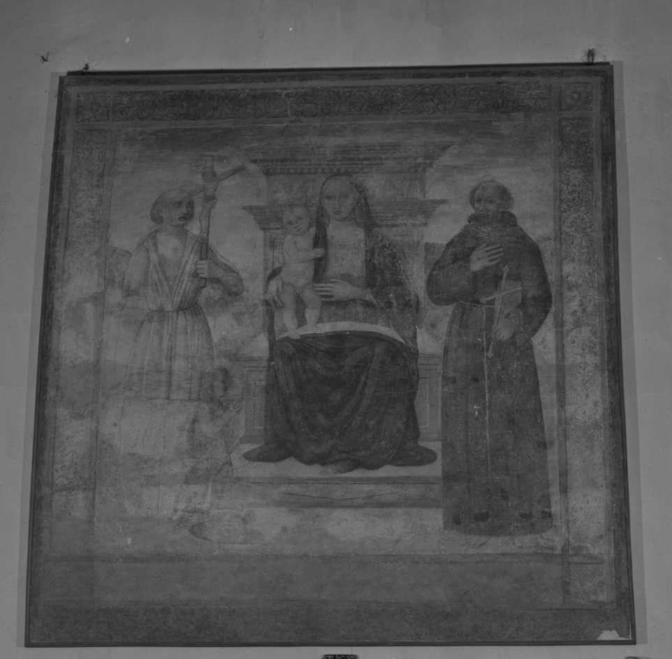 Madonna col Bambino, S. Girolamo, S. Francesco e S. Giovannino, Madonna con Bambino e Santi (dipinto) - ambito toscano (seconda metà sec. XV)