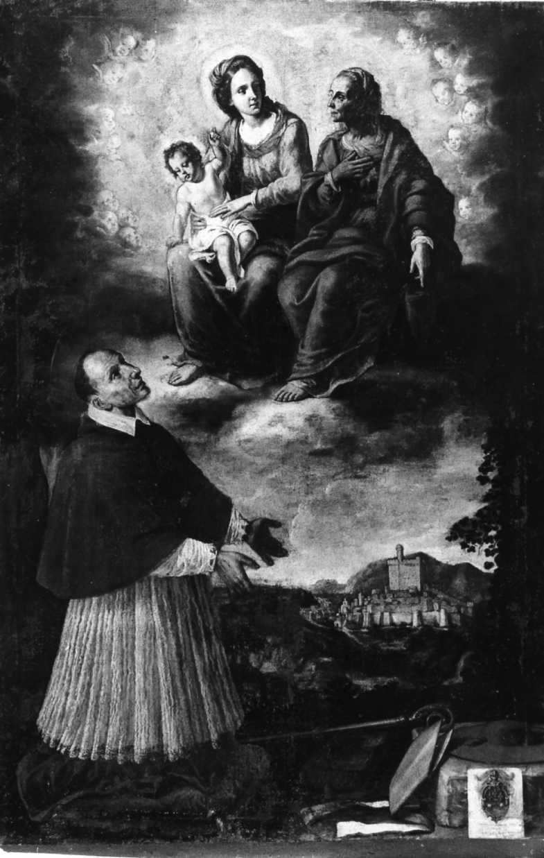 Madonna con Bambino e Sant'Anna (dipinto) di Guerrieri Giovanni Francesco (sec. XVII)
