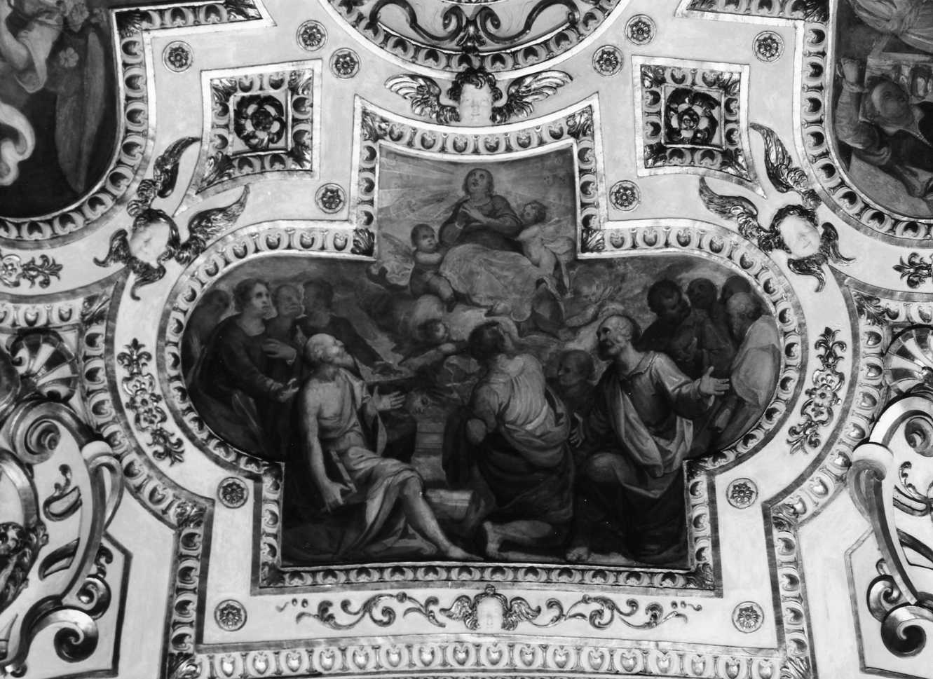 Pentecoste (dipinto, elemento d'insieme) di Marini Benedetto (sec. XVII, sec. XX)
