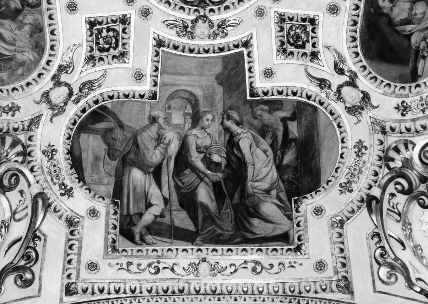 visitazione (dipinto, elemento d'insieme) di Marini Benedetto (sec. XVII, sec. XX)