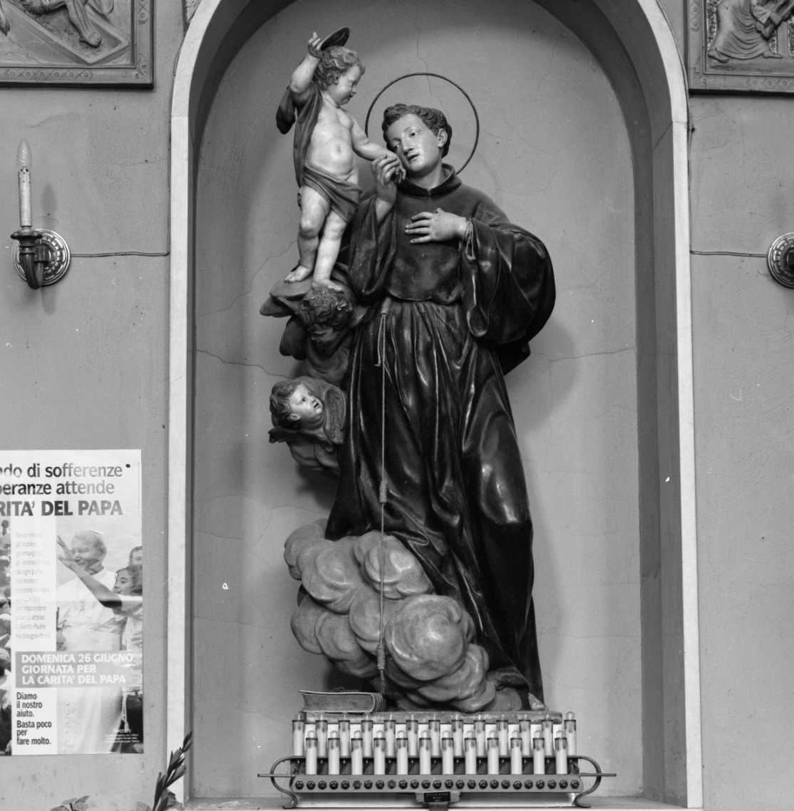 Sant'Antonio da Padova (statua) di Ballanti Graziani Francesco (bottega), Ballanti Giovanni Battista detto Graziani (bottega), Ballanti Graziani Giuseppe (bottega) (metà sec. XIX)