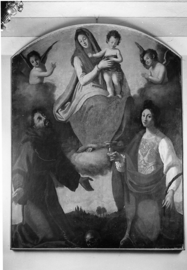 Madonna con Bambino tra San Francesco d'Assisi e Santa Lucia (dipinto) di Chimenti Jacopo detto Empoli (scuola) (sec. XVI)