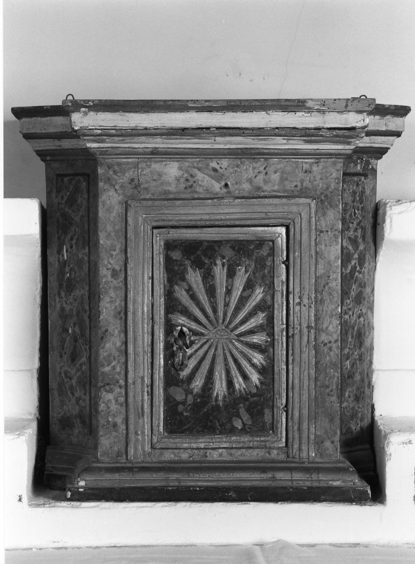 tabernacolo - a frontale architettonico - manifattura romagnola (sec. XIX)