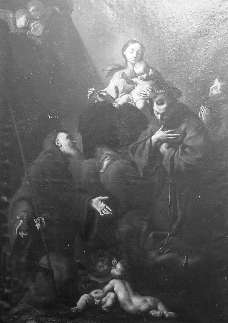 Madonna con Bambino tra i Santi Francesco e Francesco di Paola, Madonna con Bambino e Santi (pala d'altare) - ambito romagnolo (prima metà sec. XVIII)