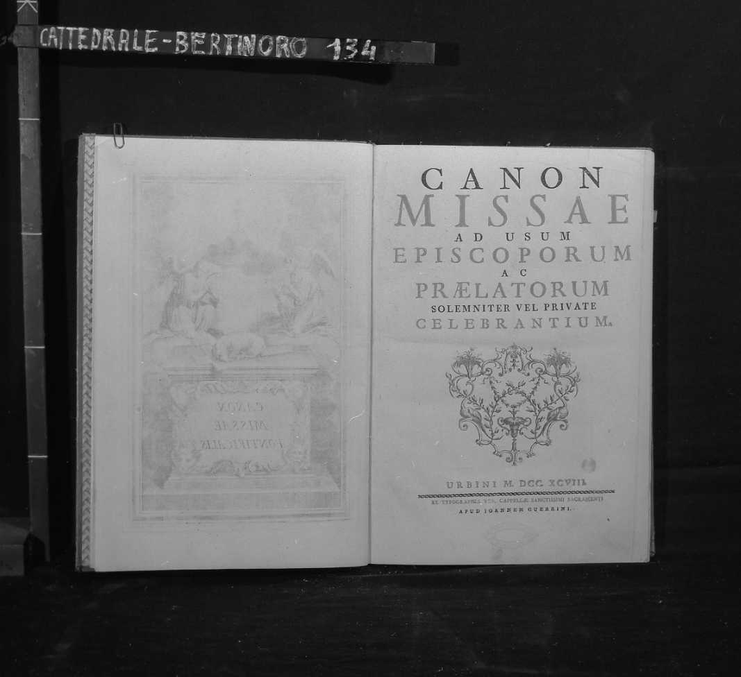 "Canon Missae..." (coperta di libro liturgico) - manifattura urbinate (fine sec. XVIII)
