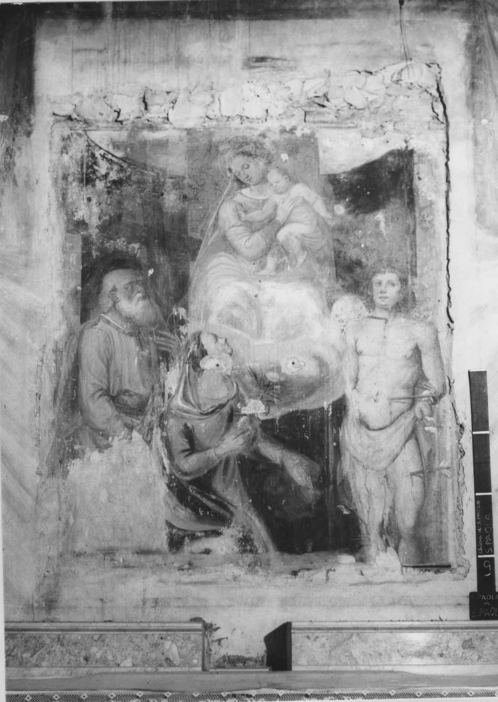 Madonna con Bambino e Santi (dipinto, frammento) - ambito forlivese (sec. XVI)