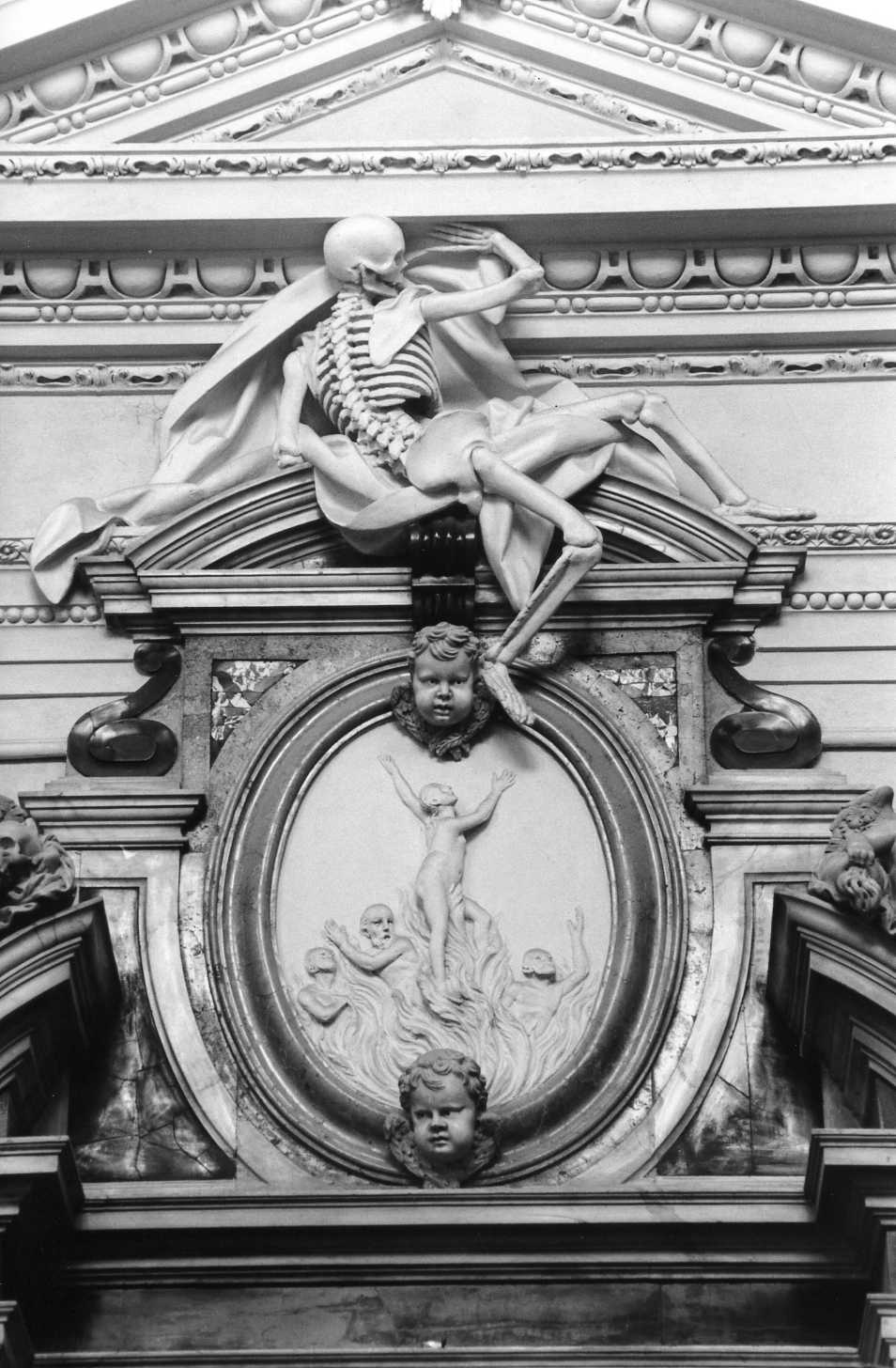 anime del purgatorio; Morte (rilievo) di Calligari Francesco Maria (sec. XVIII)