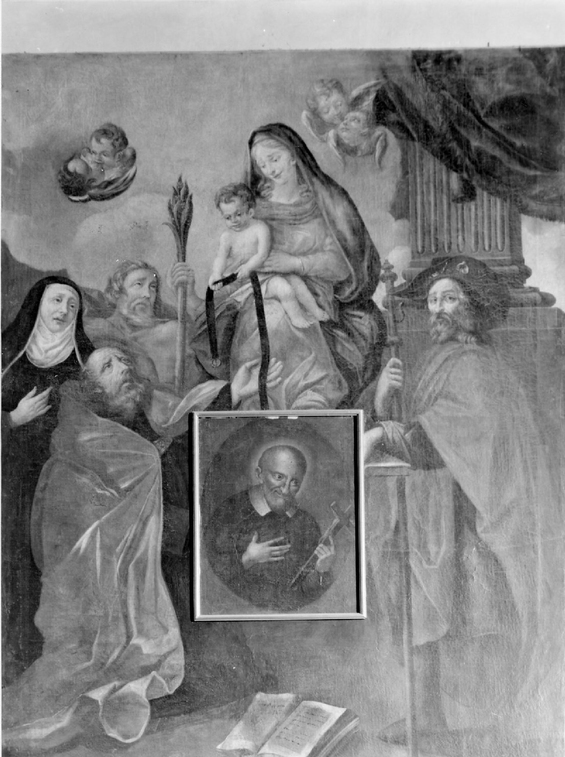 Madonna con Bambino e Santi (dipinto) di Sanpaoli Antonio (sec. XVII)
