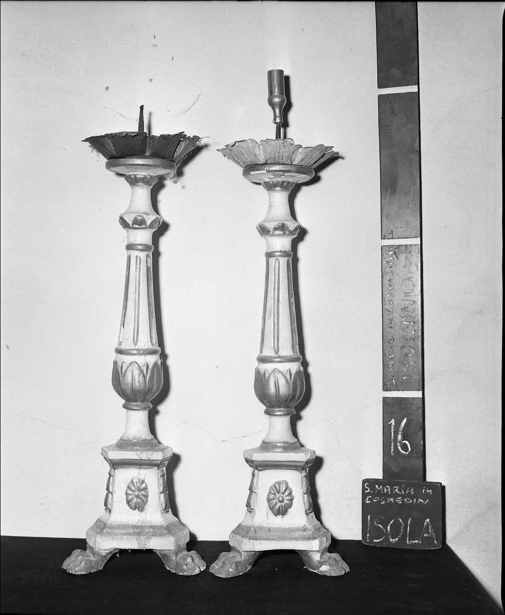 candeliere, serie - bottega tosco-romagnola (secc. XVIII/ XIX)