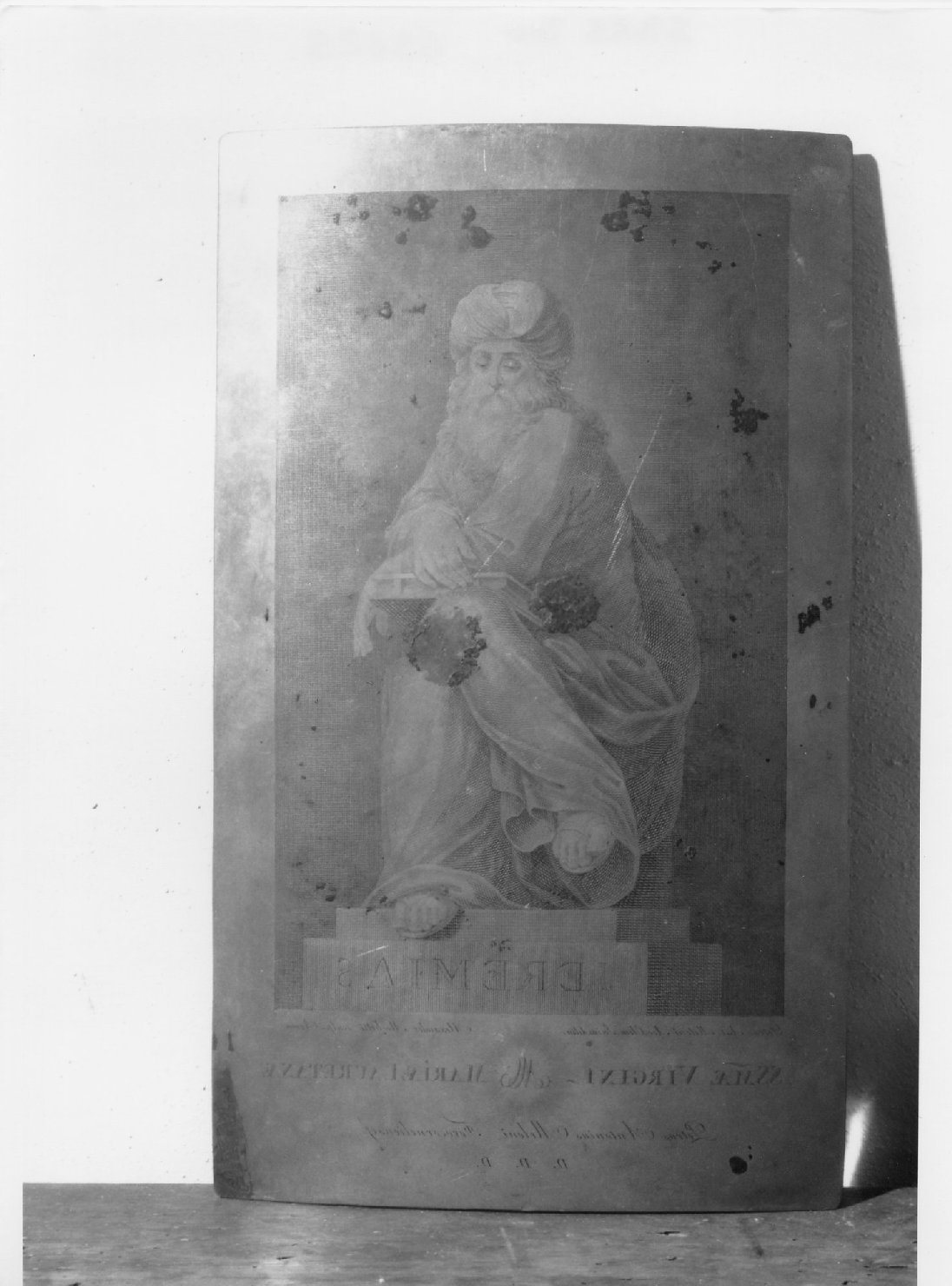 Geremia; Madonna con Bambino (Immacolata) (matrice) di Mochetti Alessandro, Meloni Pietro Antonio (sec. XIX)