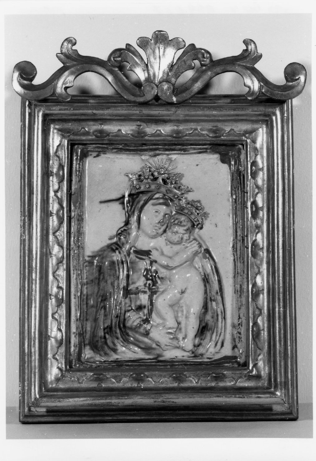 Madonna del Soccorso, Madonna con Bambino (targa devozionale) - bottega romagnola (secc. XVII/ XVIII)