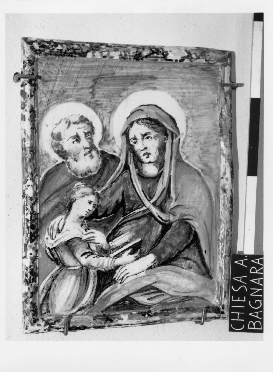 Maria Vergine bambina con Sant'Anna e San Gioacchino (targa devozionale) - bottega romagnola (sec. XVIII)