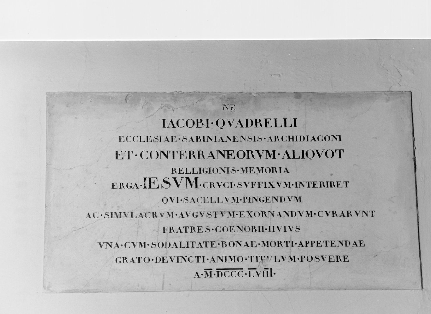 lapide commemorativa - manifattura romagnola (sec. XIX)
