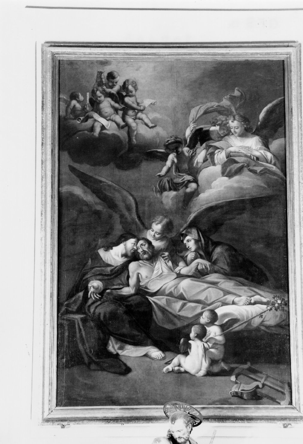 morte di San Giuseppe (dipinto) di Sarzetti Angelo (secc. XVII/ XVIII)