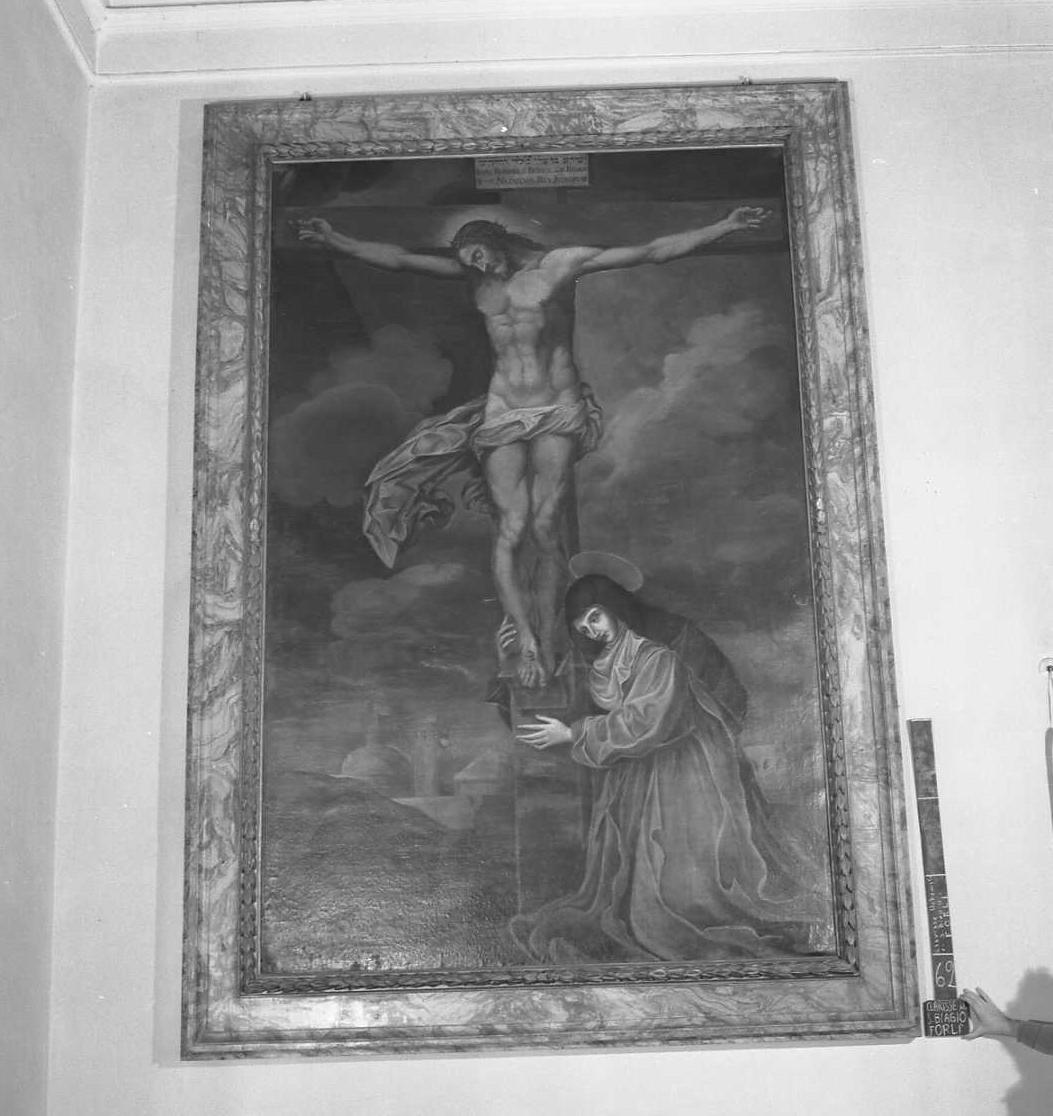 Santa Chiara ai piedi del Crocifisso (dipinto) - ambito romagnolo (metà sec. XVI)