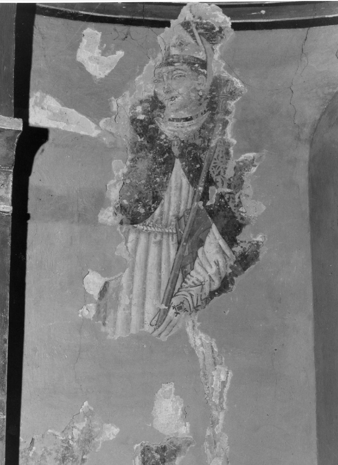 Madonna col Bambino e i Santi Caterina e Cassiano (dipinto, frammento) - ambito toscano (metà sec. XVI)