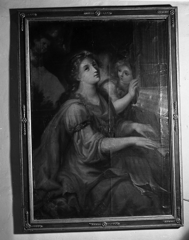 santa Cecilia che suona l'oragno e un angelo (dipinto) di Montanari Stefano (attribuito) (primo quarto sec. XIX)