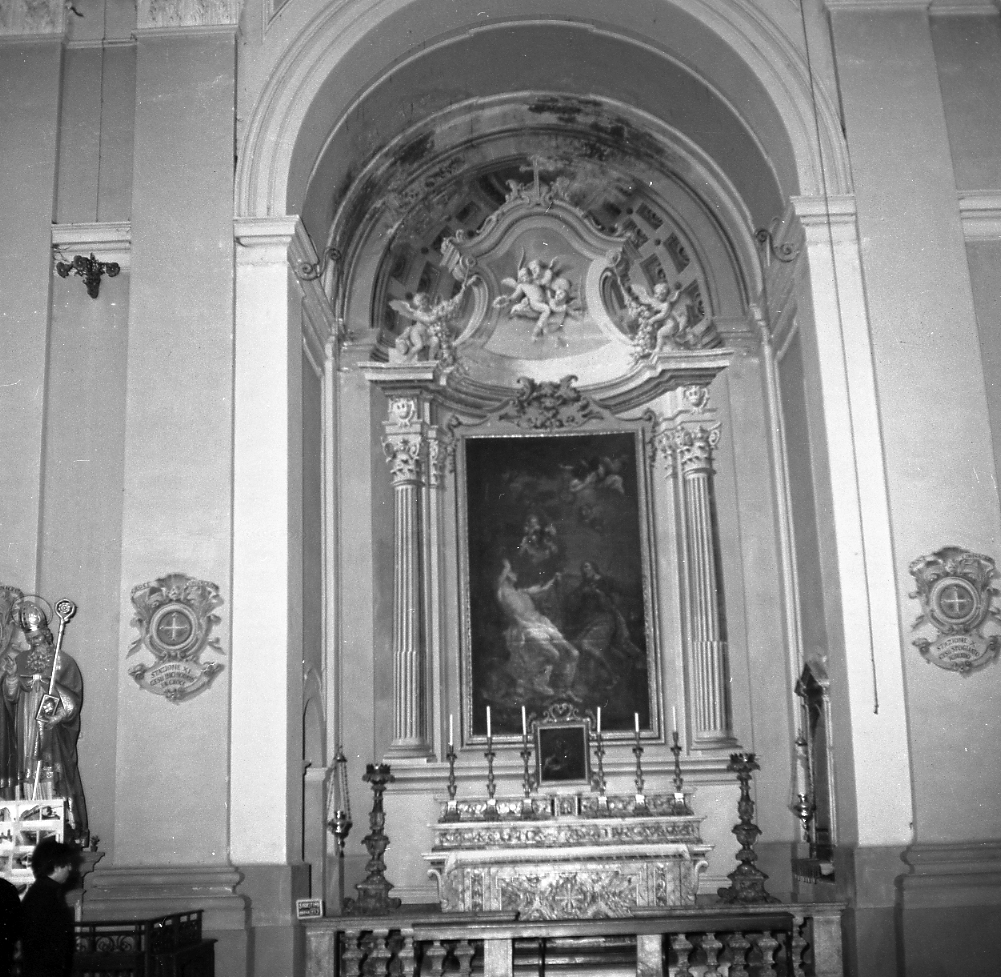 ancona illusiva con angeli (dipinto) di Milani Giuseppe (sec. XVIII)