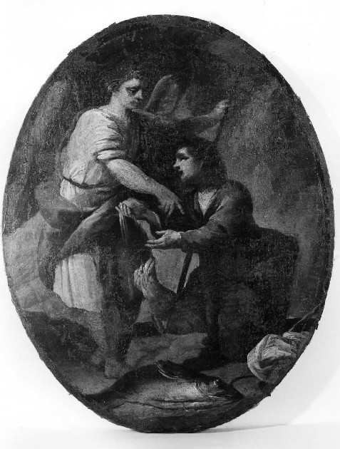 tobiolo e l'angelo (dipinto) - ambito romagnolo (sec. XVIII)