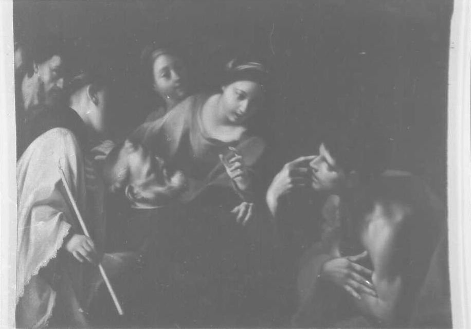 san Pellegrino Laziosi risana un cieco (dipinto) di Mancini Francesco (prima metà sec. XVIII)