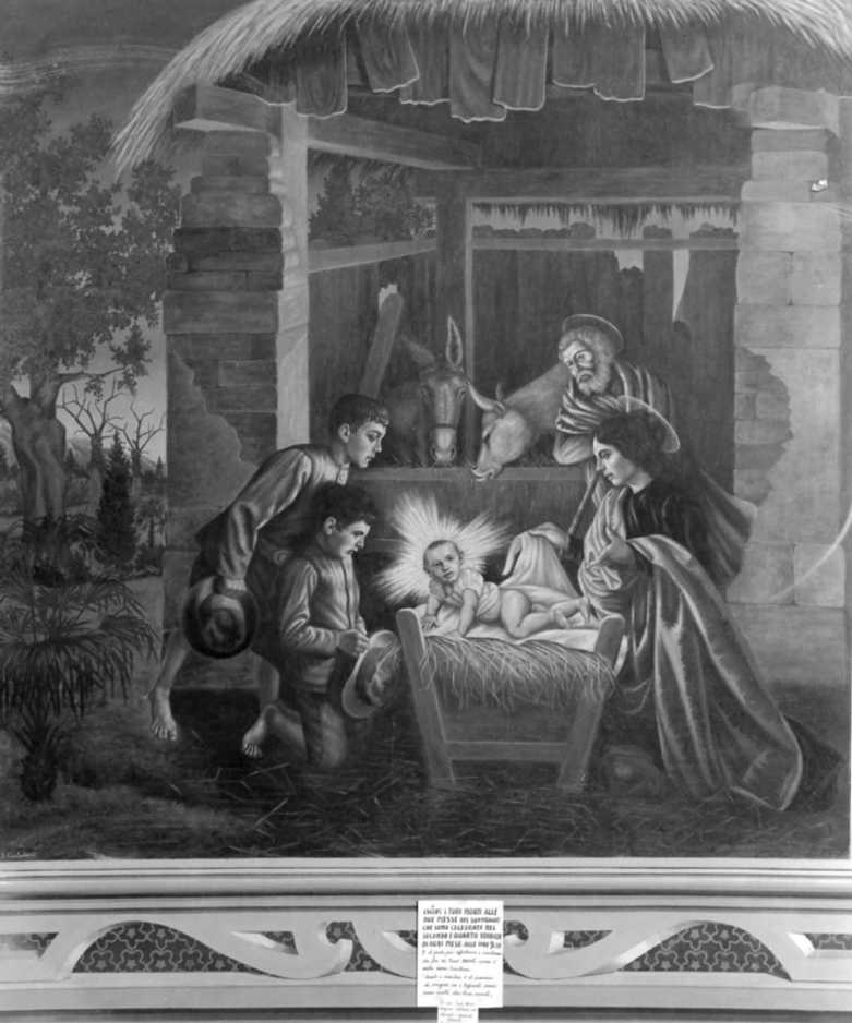adorazione dei pastori (dipinto, elemento d'insieme) di Centofanti Augusto padre (sec. XX)