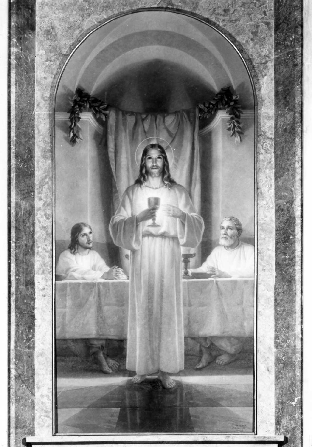 Sacro Cuore di Gesù (dipinto) di Mezzana Corrado (sec. XX)