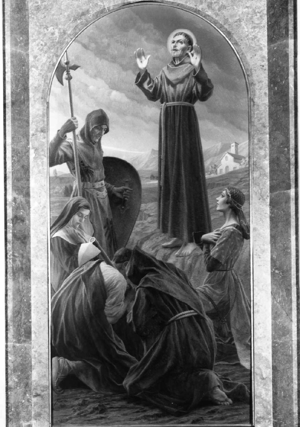 San Francesco d'Assisi (dipinto) di Crema Battista (sec. XX)