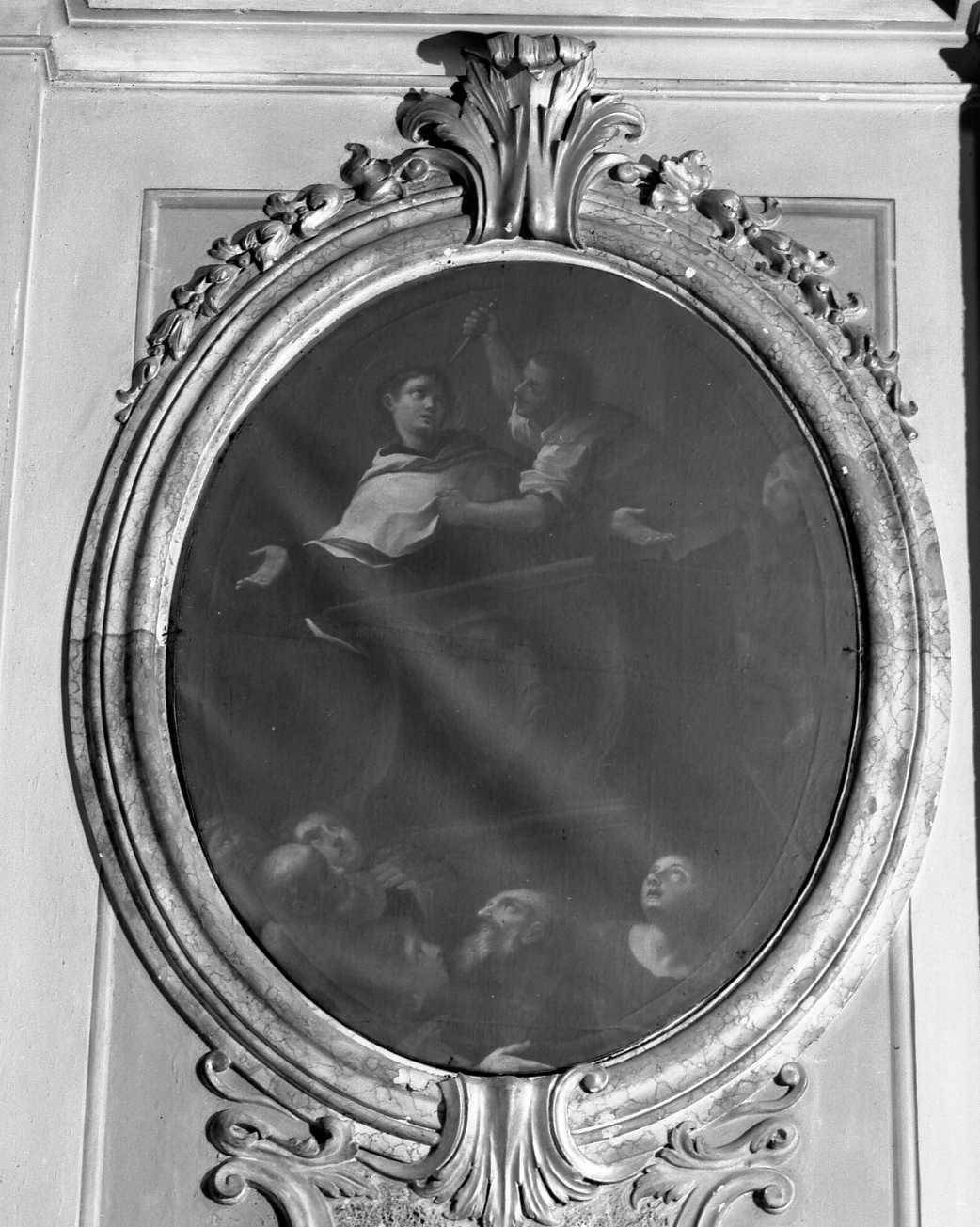 Sant'Angelo carmelitano ucciso sul pulpito (dipinto) di Barbiani Andrea (metà sec. XVIII)
