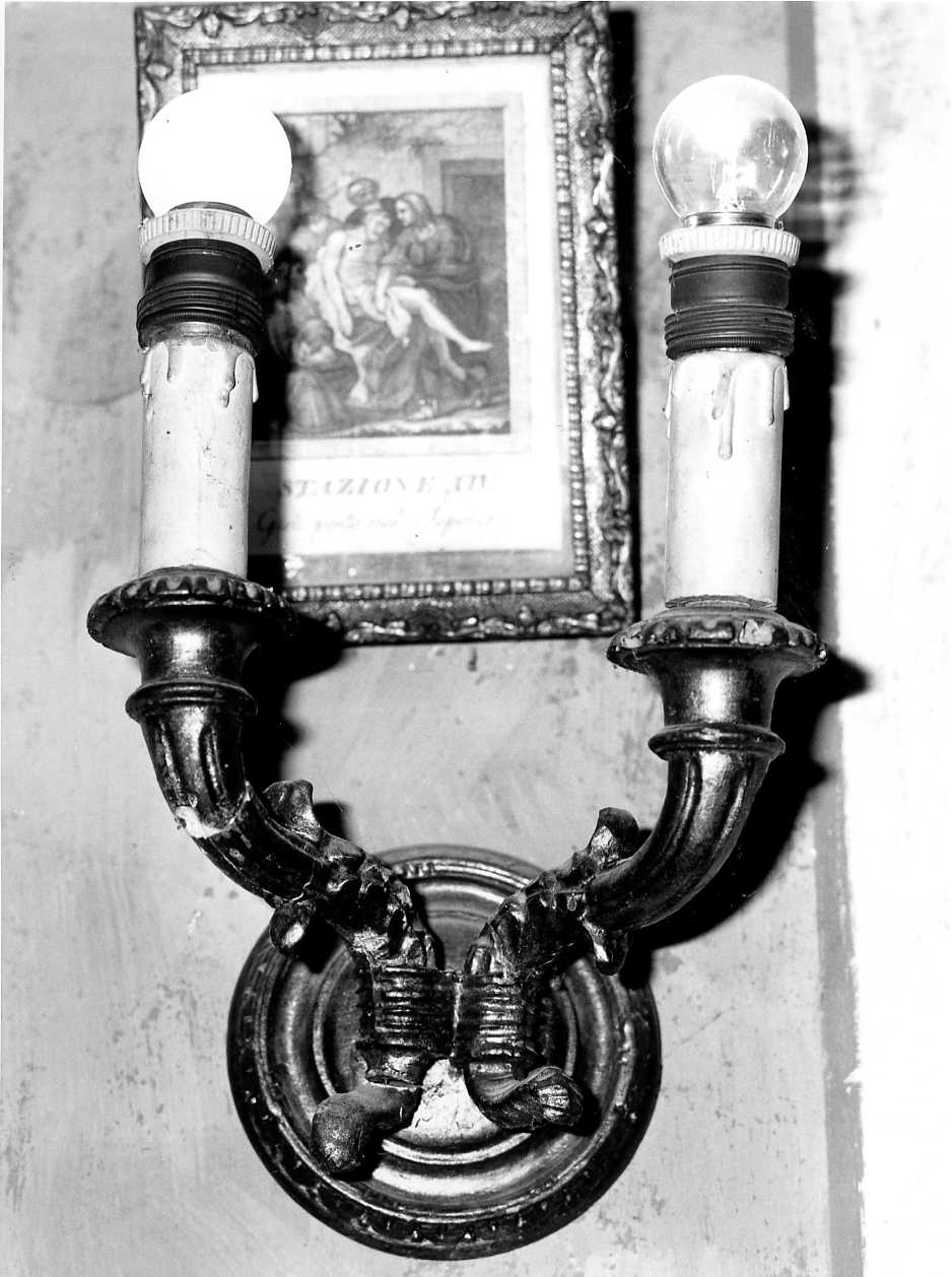 candeliere da parete - bottega romagnola (secc. XIX/ XX)
