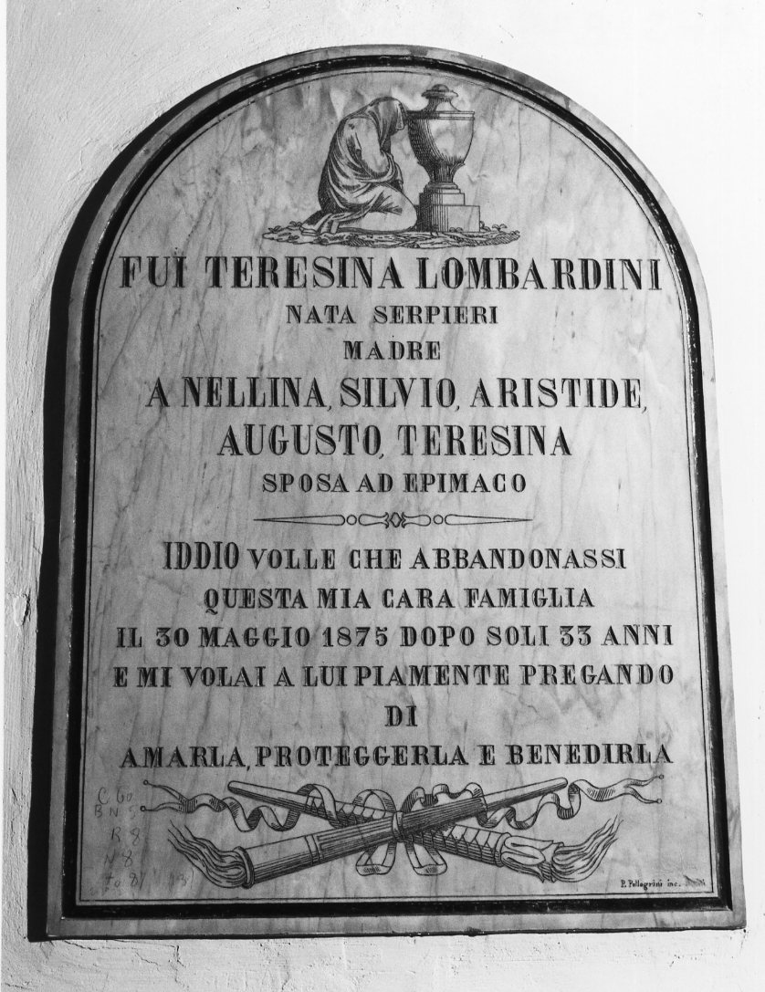 lapide commemorativa - manifattura romagnola (sec. XIX)