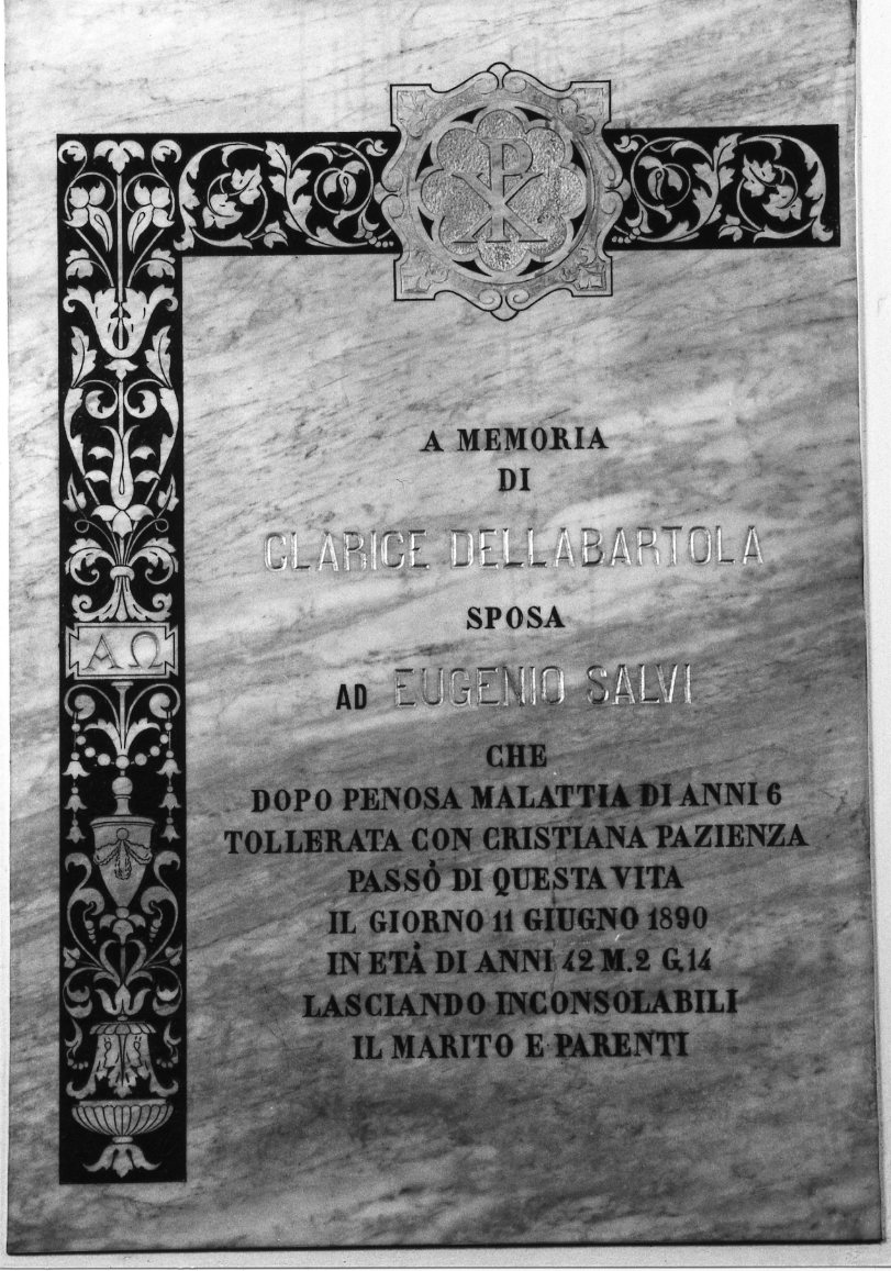 lapide commemorativa - manifattura romagnola (sec. XIX)