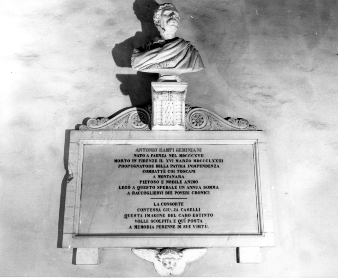 busto di Antonio Rampi Geminiani (monumento commemorativo) - ambito ravennate (sec. XIX)
