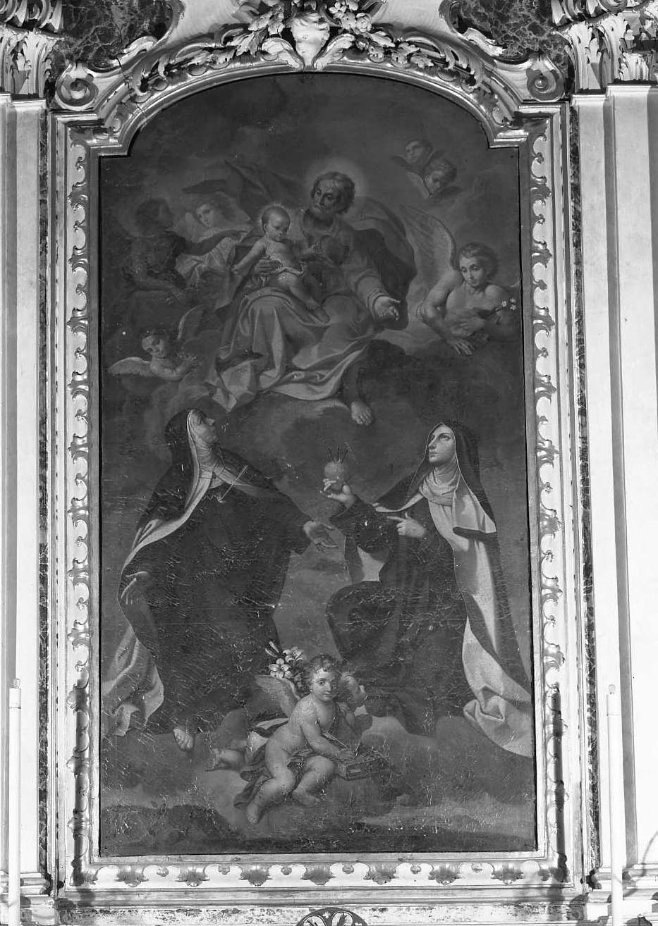 gloria di san Giuseppe e due sante (dipinto) di Righini Giuseppe (sec. XVIII)