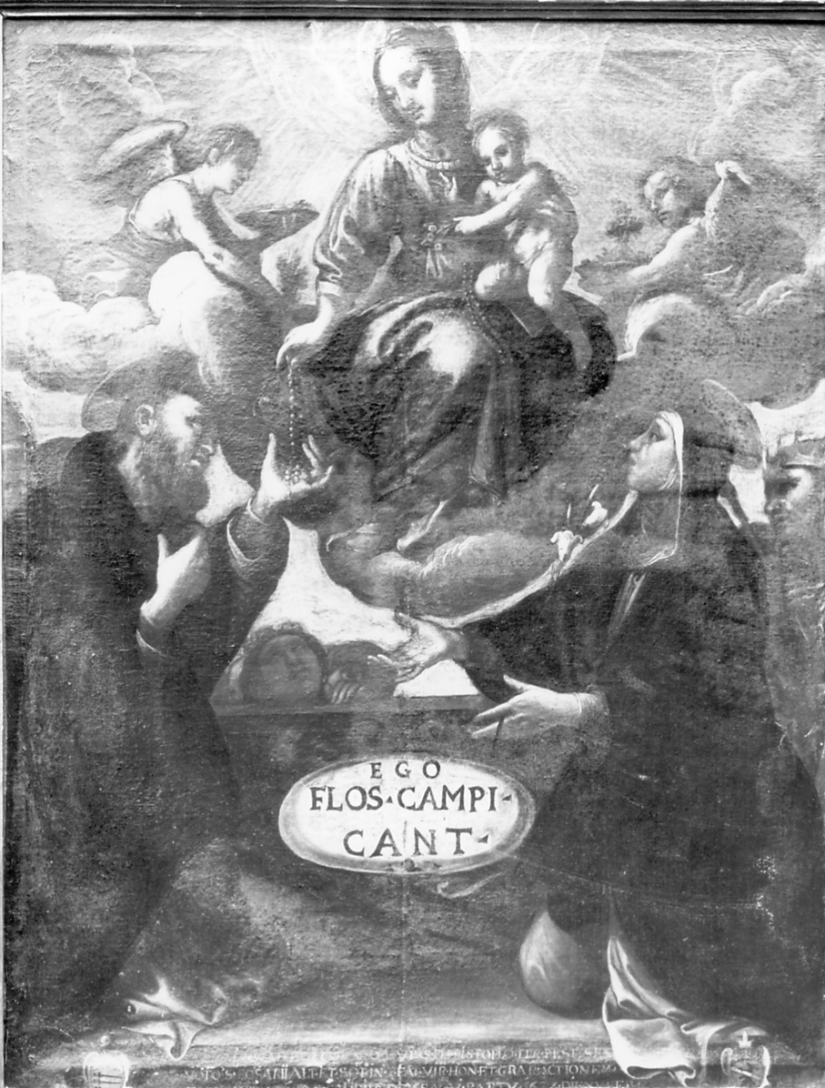 Madonna del Rosario e Santi (dipinto) di Fenzoni Ferraù (attribuito) (sec. XVII)