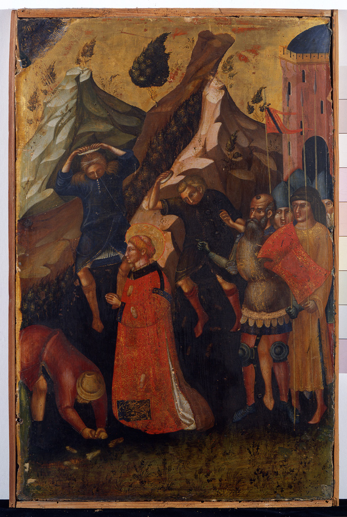 Martirio di Santo Stefano (dipinto) di Maestro del Crocifisso di Pesaro (ultimo quarto sec. XIV)