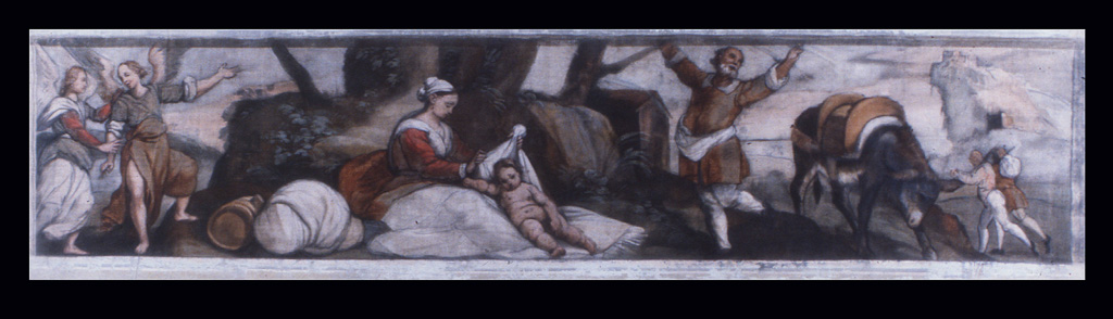 Riposo nella fuga in Egitto (dipinto, elemento d'insieme) di Mazzuoli Giuseppe detto Bastarolo (e aiuti) (sec. XVI)