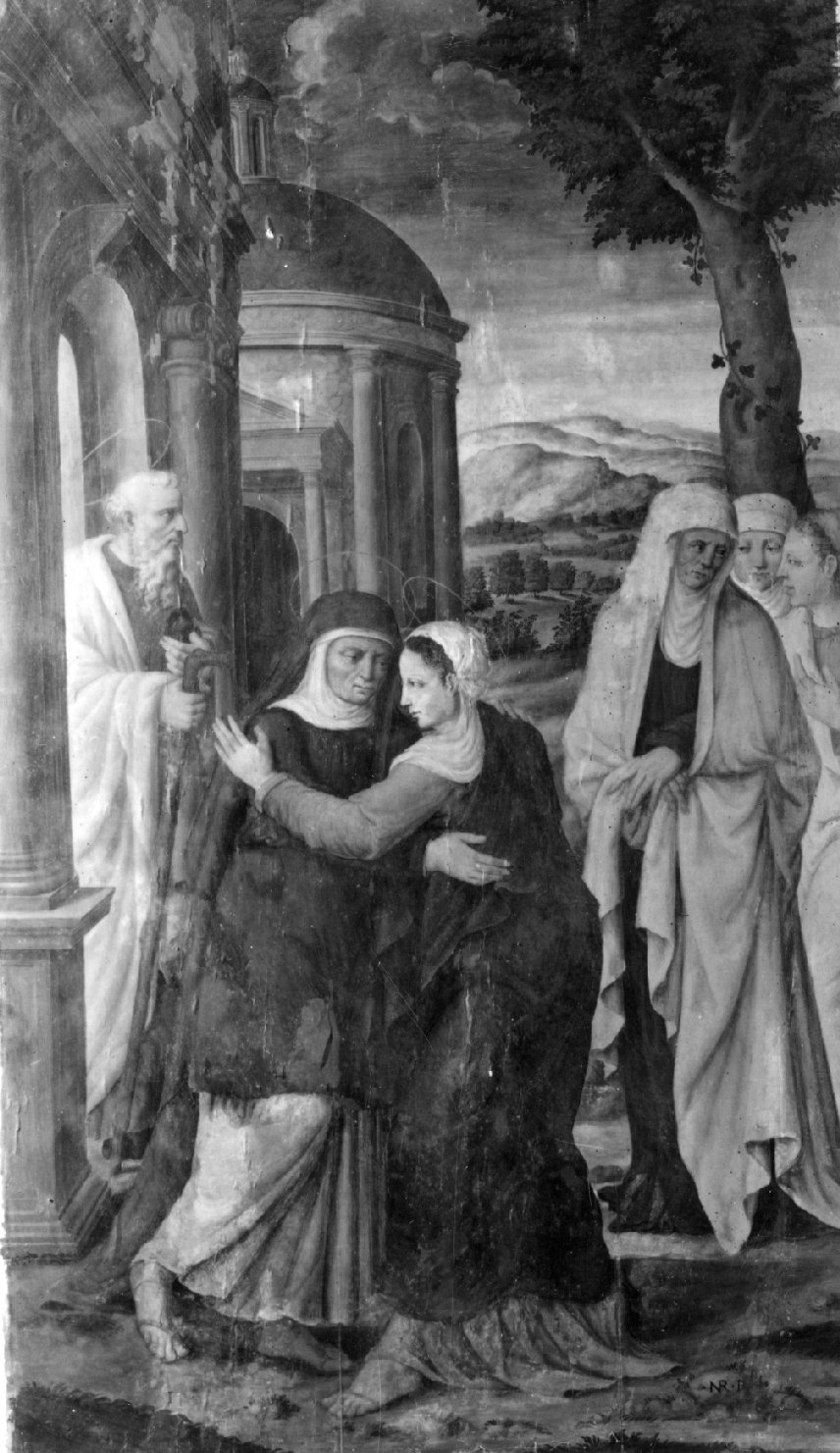 Visitazione (dipinto, elemento d'insieme) di Roselli Niccolò (sec. XVI)