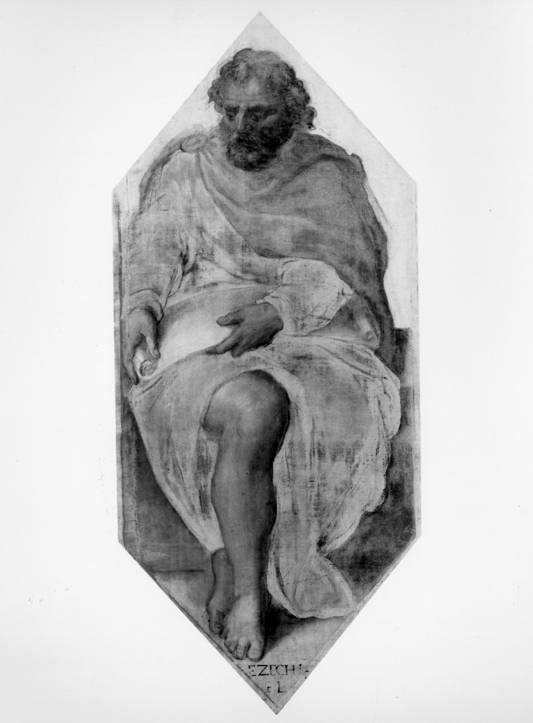 Ezechiele (dipinto, elemento d'insieme) di Filippi Sebastiano detto Bastianino (sec. XVI)