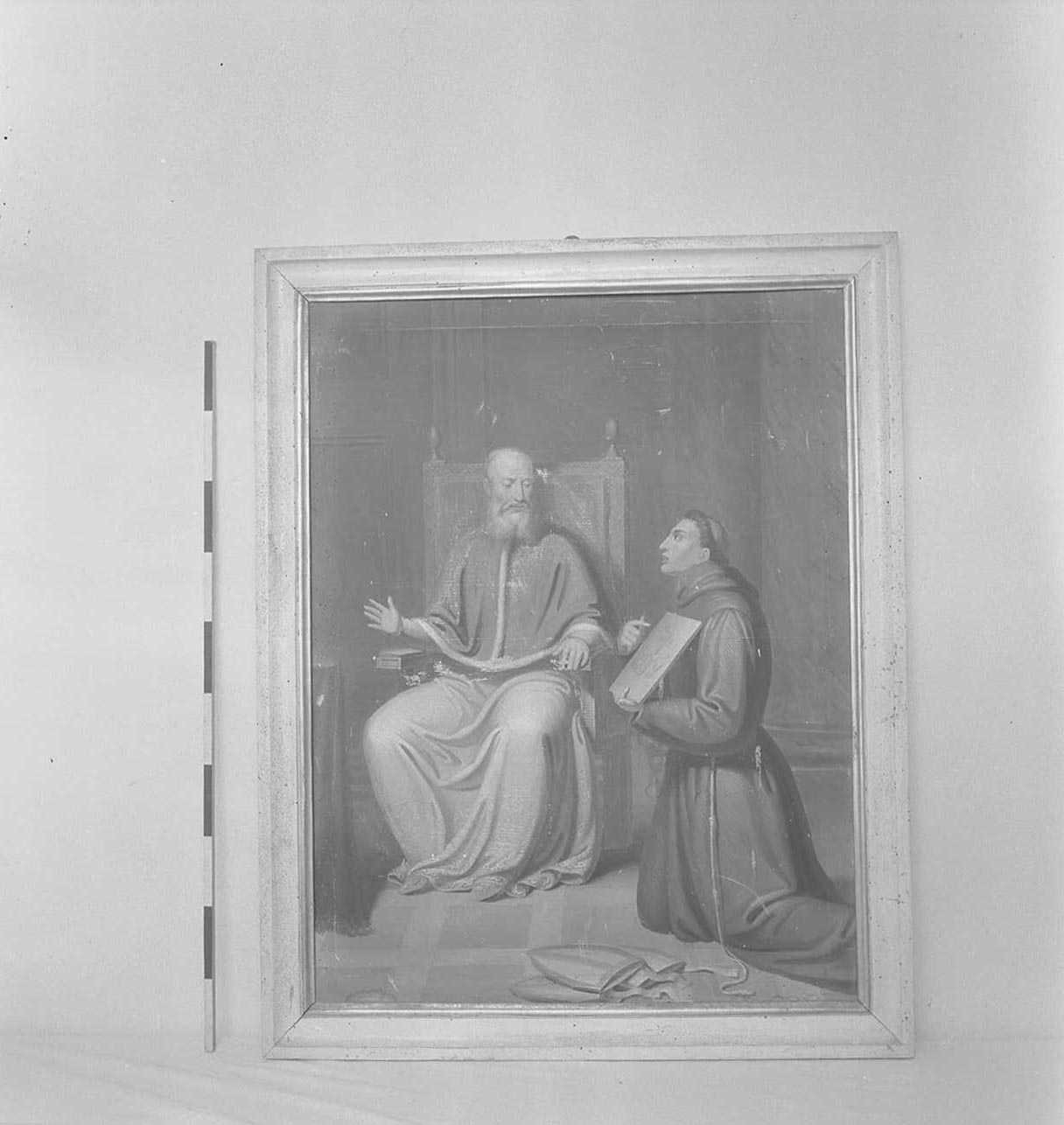 San Bernardino e il Vescovo di Faenza (dipinto) di Mattioli Gaspare (attribuito) (sec. XIX)