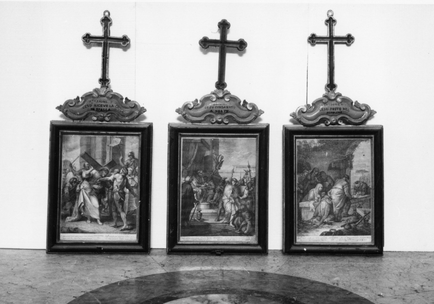 stazioni della via crucis (Via Crucis) di Wagner Joseph, Baratti Antonio, Berardi Fabio, Del Colle Pellegrino, Lante Giuseppe (sec. XVIII)