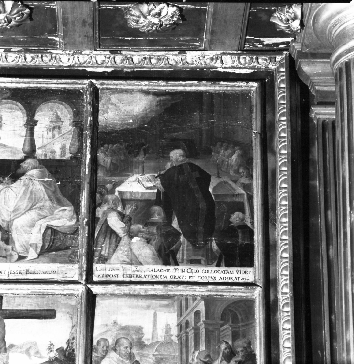 storie di San Bernardo di Chiaravalle, visione dell'anima di S. Malachia (dipinto, elemento d'insieme) di Rocchetti Marcantonio (secc. XVI/ XVII)