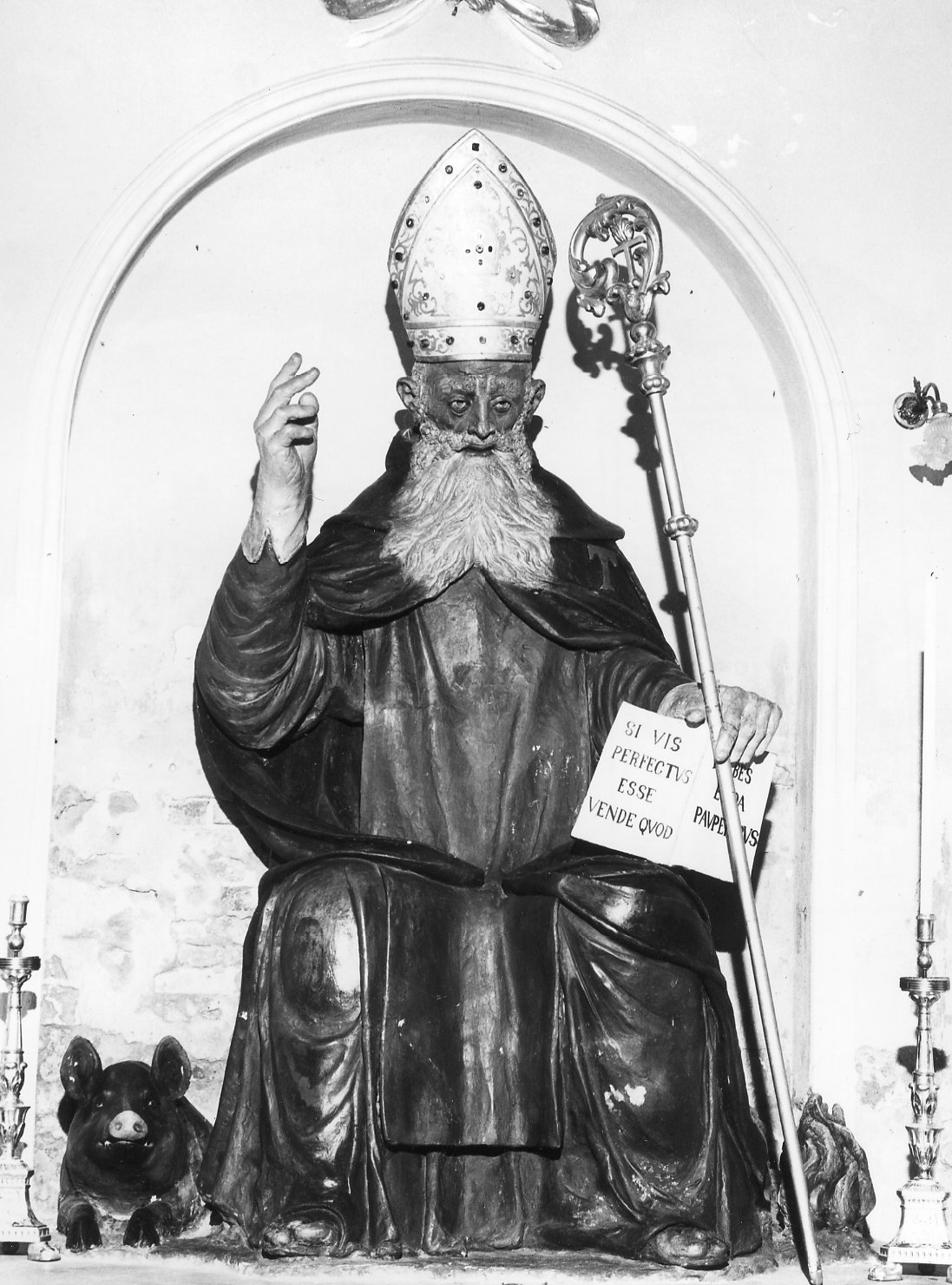 Sant'Antonio abate (scultura) - ambito emiliano-romagnolo (sec. XVI)